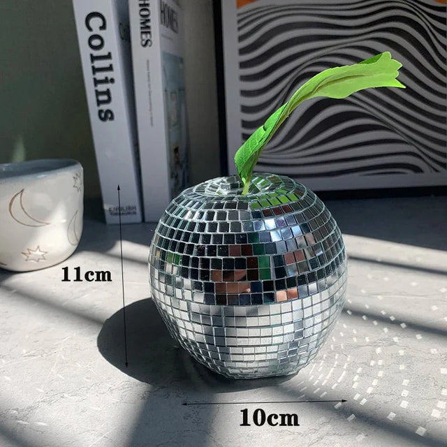 Apple & Banana Disco Ball Fruit Decoration - Glass Art