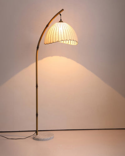 Cultural Zen Bamboo Floor Lamp Illumination with Dimming Feature