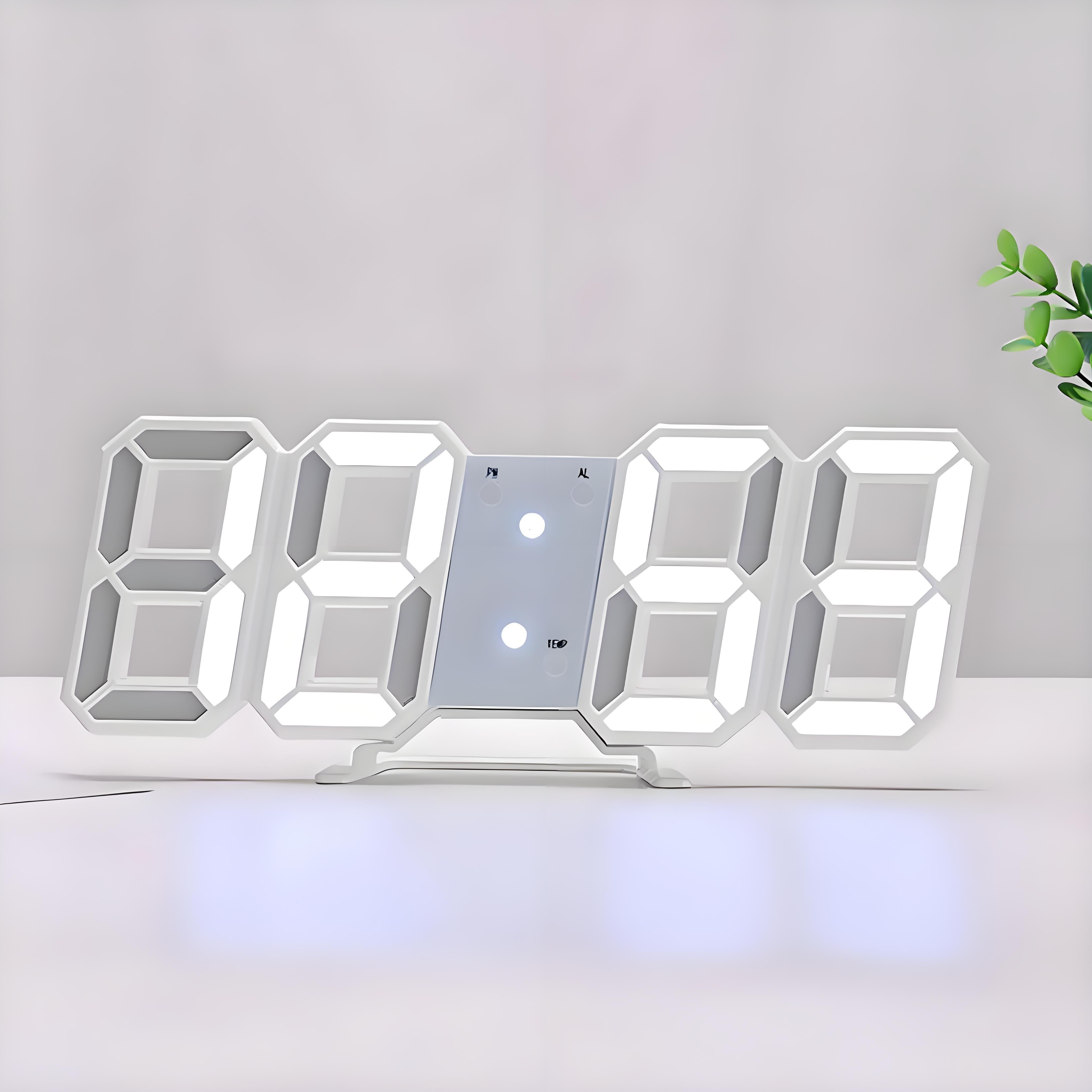 TimeSphere LED 3D Digital Clock with Calendar and Temp Display
