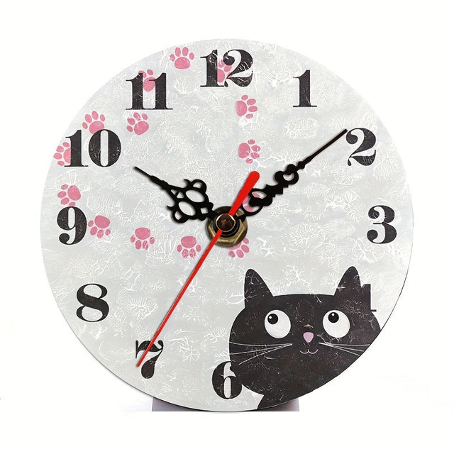 WhiskerWatch Adorable Silent Cat Wall Clock Stylish Decor