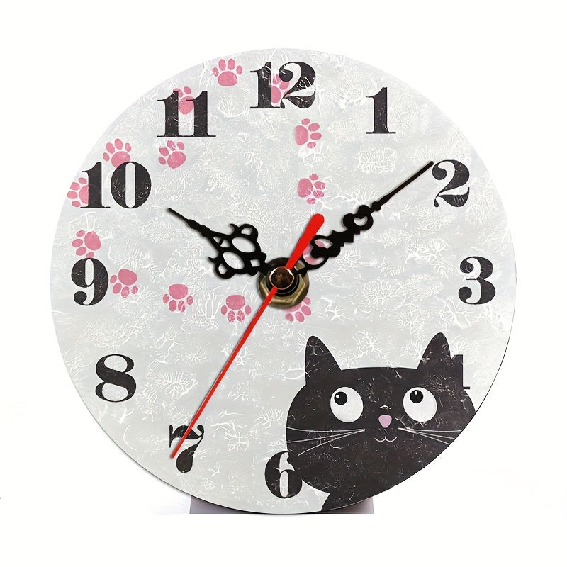 WhiskerWatch Adorable Silent Cat Wall Clock Stylish Decor