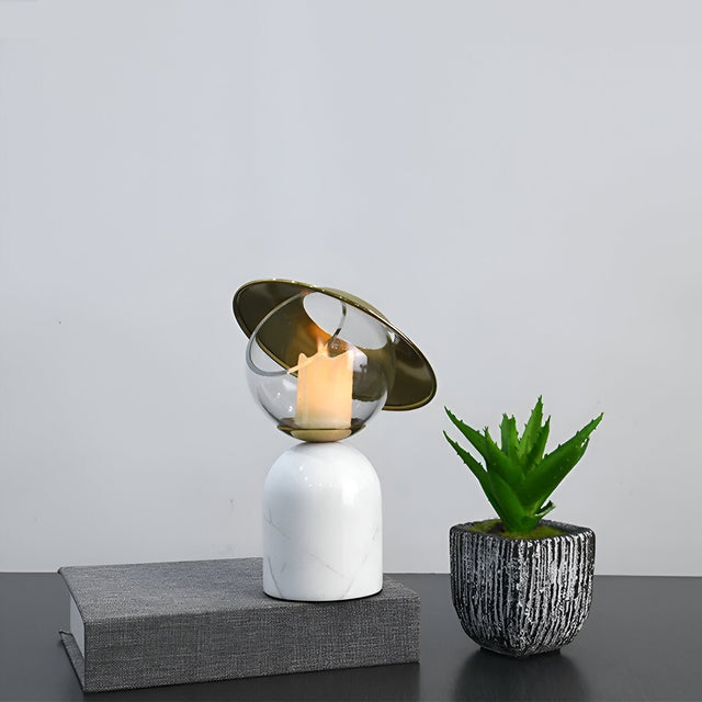 Black Marble Effect Candle Holder with Wax Melt Burner