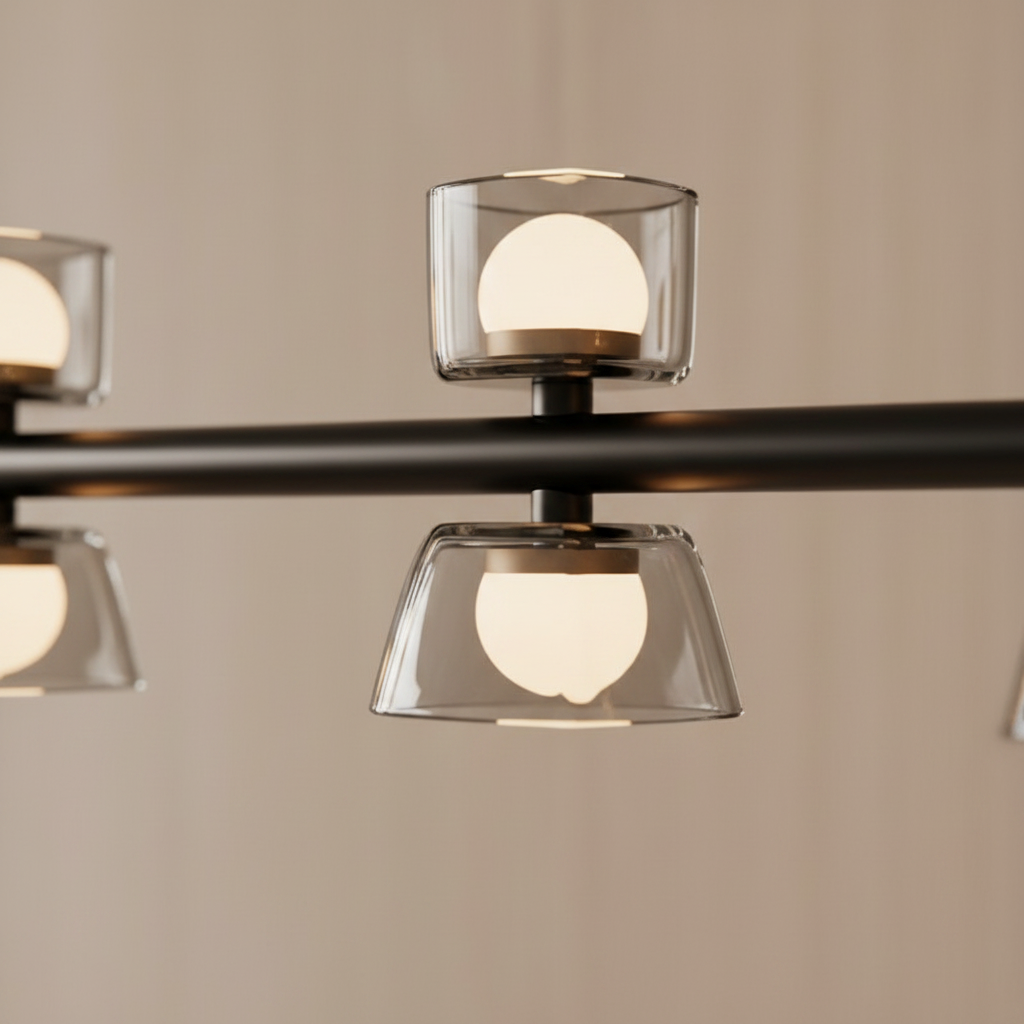 Bordeaux LED Chandelier – Modern Copper Strip Hanging Light for Dining & Bar