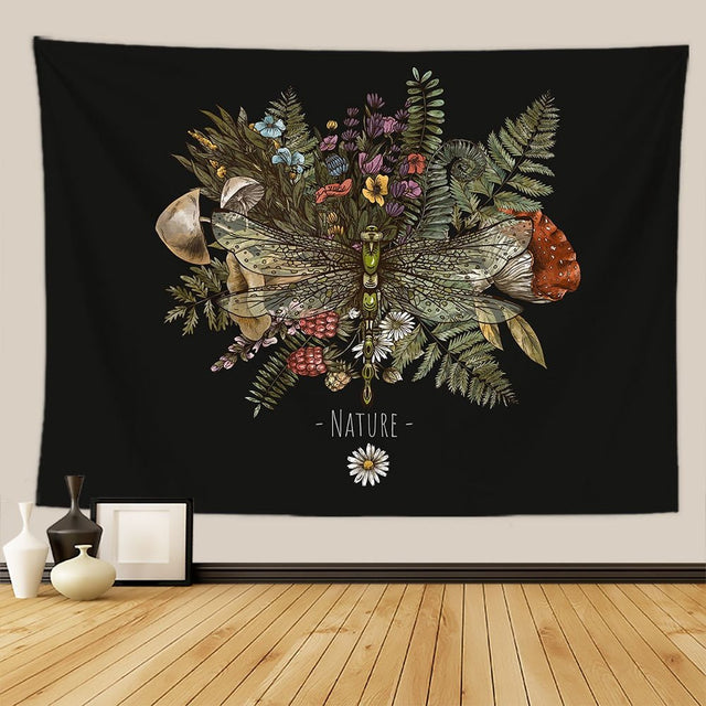 Botanical and Floral Tapestry Print Wall Hanging 100% Polyester