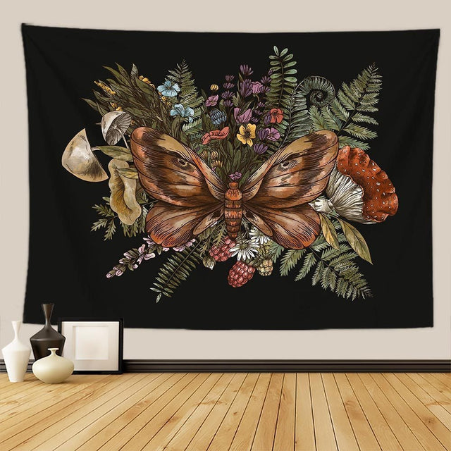 Botanical and Floral Tapestry Print Wall Hanging 100% Polyester