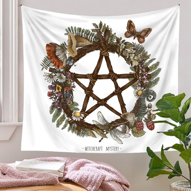 Botanical and Floral Tapestry Print Wall Hanging 100% Polyester