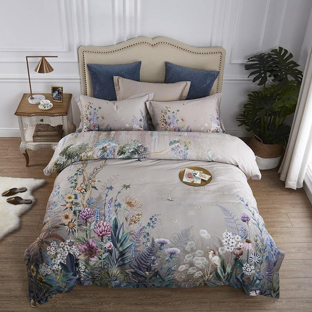 FloraLuxe Duvet Cover Set (Egyptian Cotton, 500 TC)
