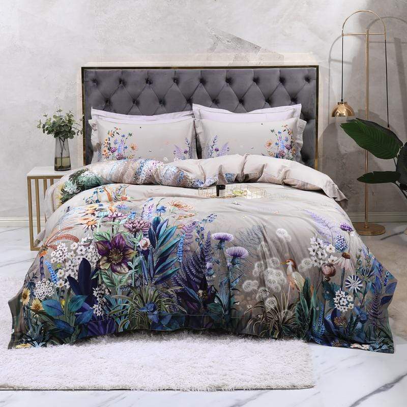 FloraLuxe Duvet Cover Set (Egyptian Cotton, 500 TC)