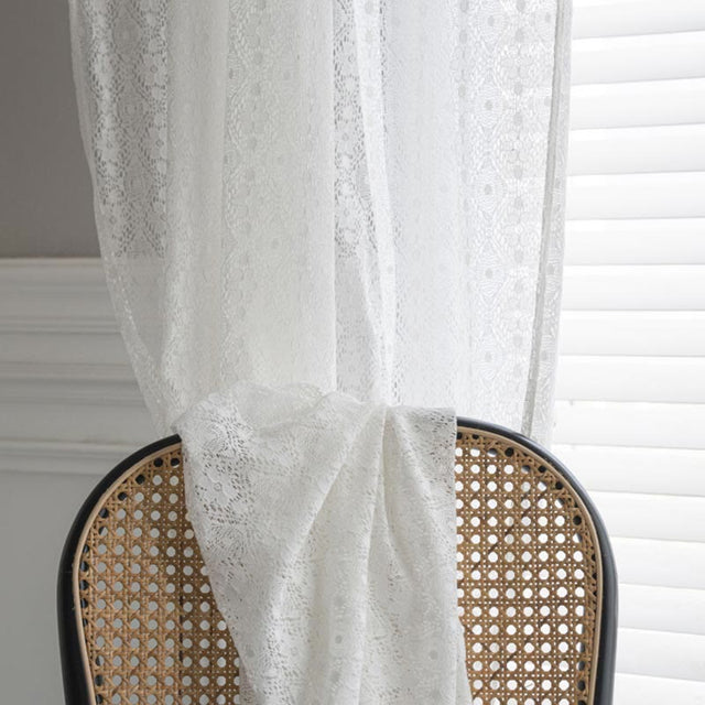 Jacquard Flower Hollow-Out Polyester Curtain