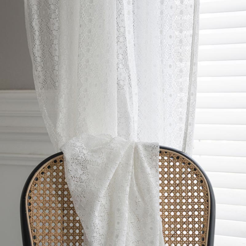 Jacquard Flower Hollow-Out Polyester Curtain