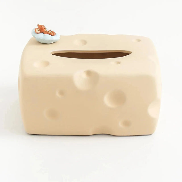 Cartoon Cheese Shape Ceramic Tissue Box - Modern Decor Accent