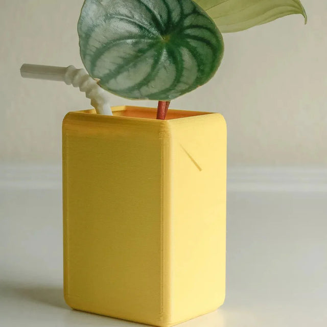 Cartoon Juice Box Shape Plant Pot - Durable Resin Decor