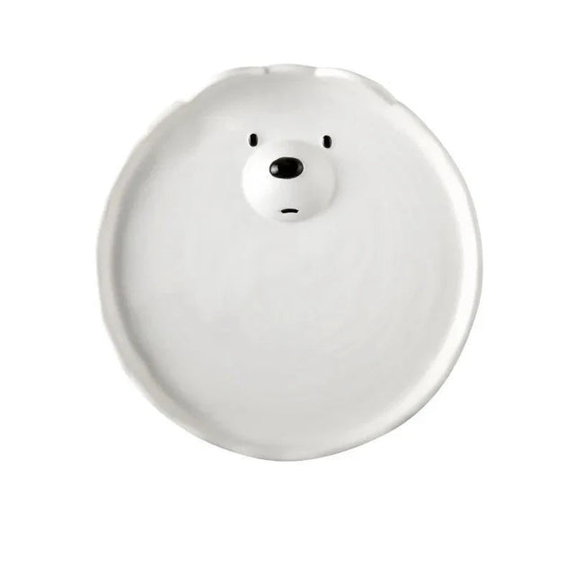 Cartoon Polar Bear Ceramic Plate and Bowl Set Eco-Friendly