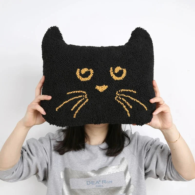 Cartoon Throw Cushions with Embroidered Cotton Design