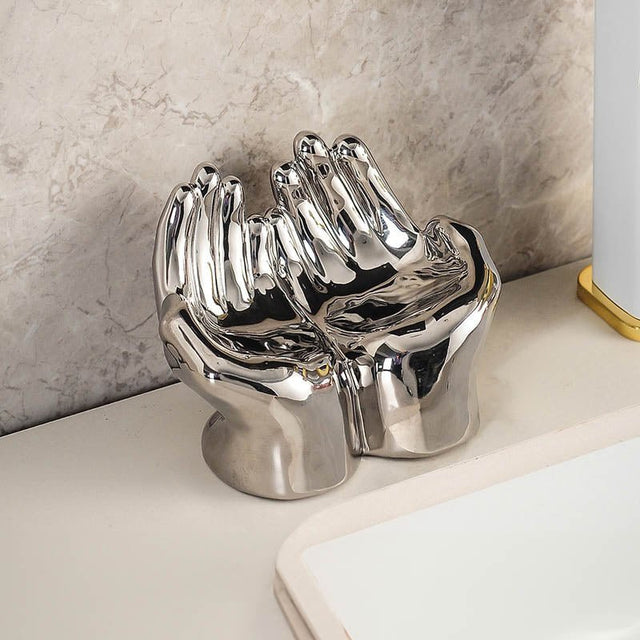 Ceramic Cartoon Palm Soap Holder with Drain Design