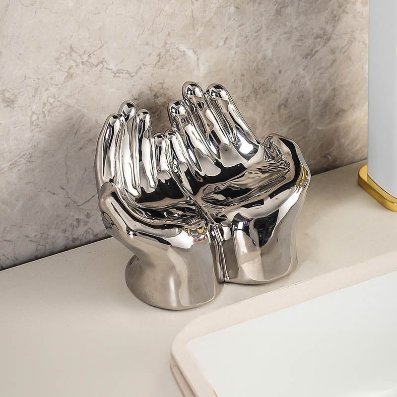 Ceramic Cartoon Palm Soap Holder with Drain Design