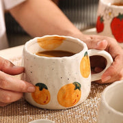 Ceramic Coffee Mug with Playful Fruit Design
