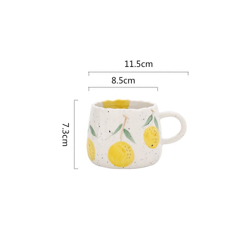 Ceramic Coffee Mug with Playful Fruit Design