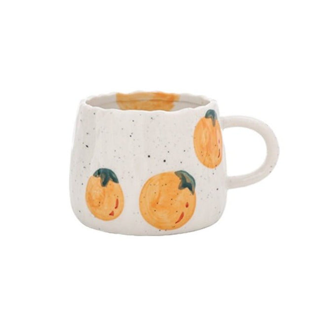 Ceramic Coffee Mug with Playful Fruit Design