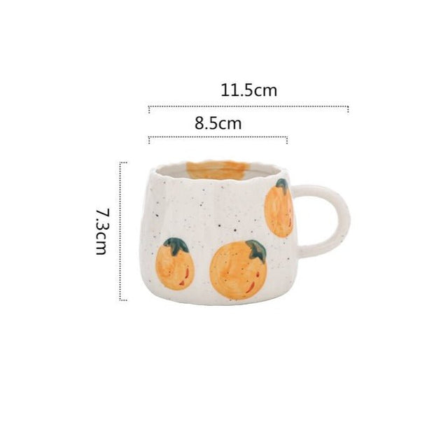 Ceramic Coffee Mug with Playful Fruit Design