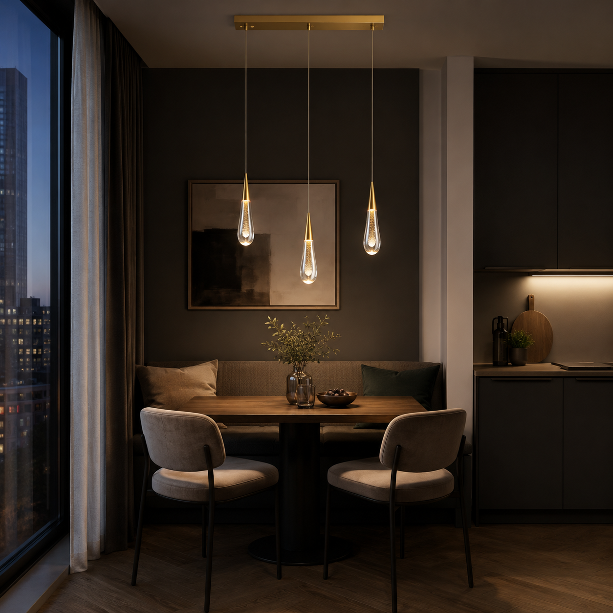 Teardrop Glass Pendant Light, Modern Cluster Ceiling Chandelier