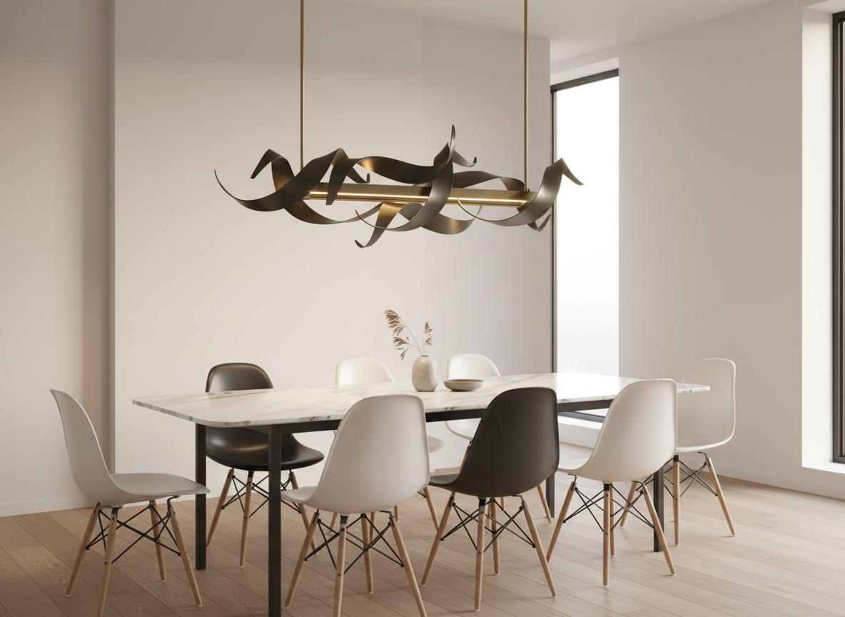 Clair Obscur LED Chandelier – Modern Artistic Ceiling Light for Elegant Interiors