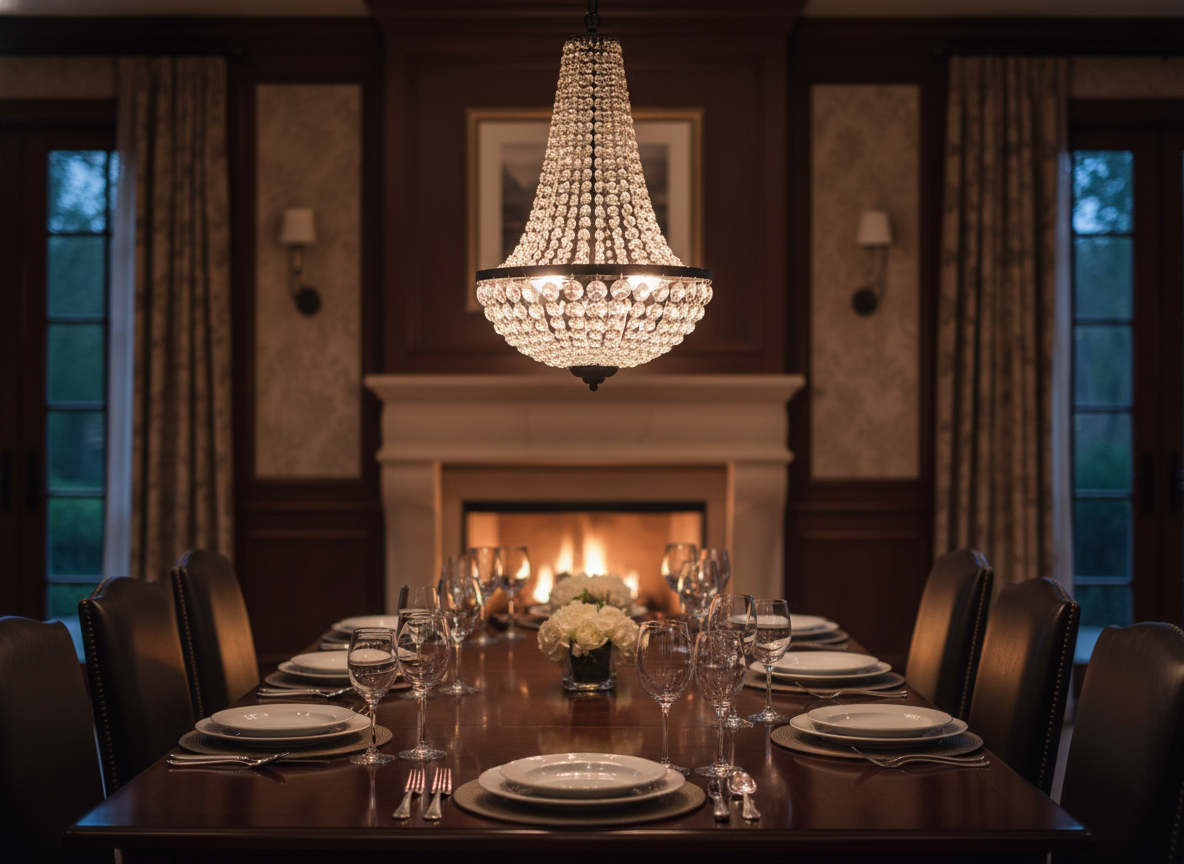 Classico Crystal Chandelier – Timeless Elegant Ceiling Light for Living & Dining Room