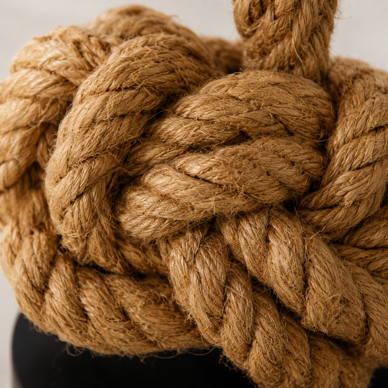Hemp Rope Table Lamp, Rustic Coastal Bedside Lamp with Linen Shade