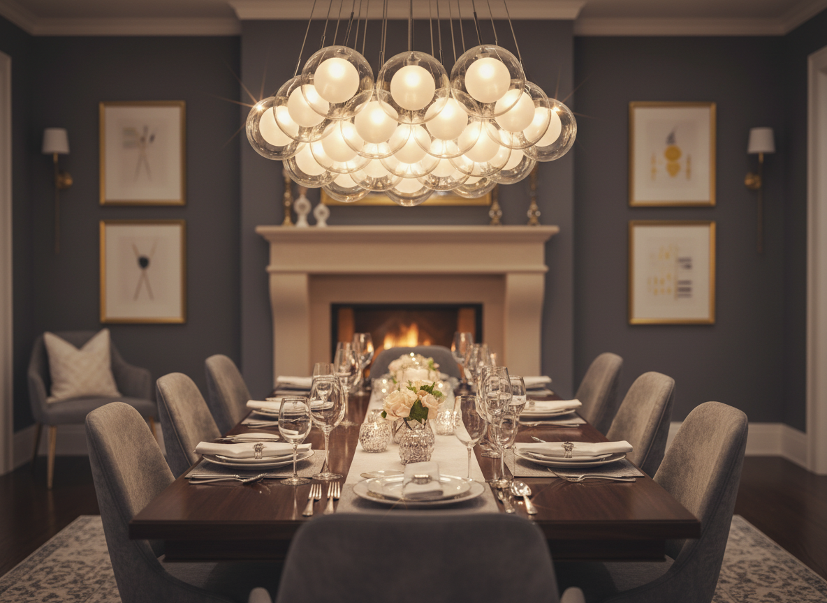 Cluster LED Chandelier – Modern Nordic Hanging Light for Kitchen & Dining