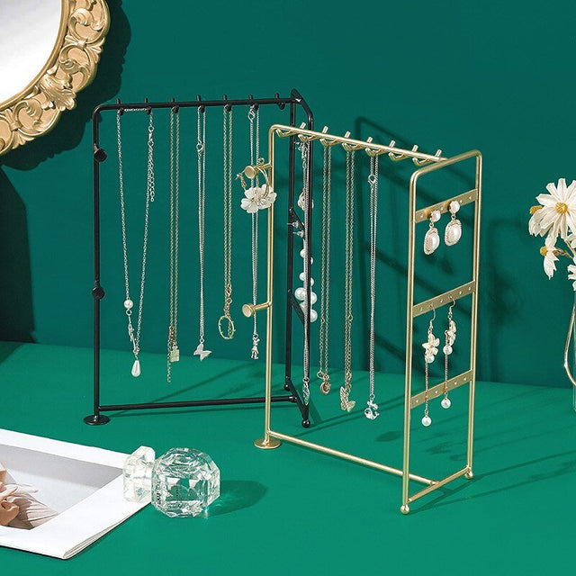 Coloured Hanging Jewellery Organiser Stand with Metal Frame