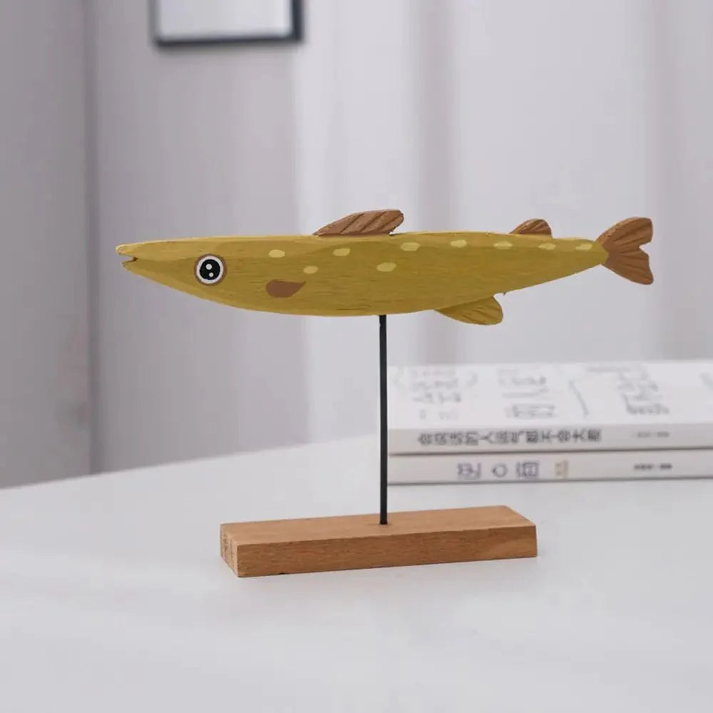 Colourful Abstract Wooden Fish Decoration for Home Style
