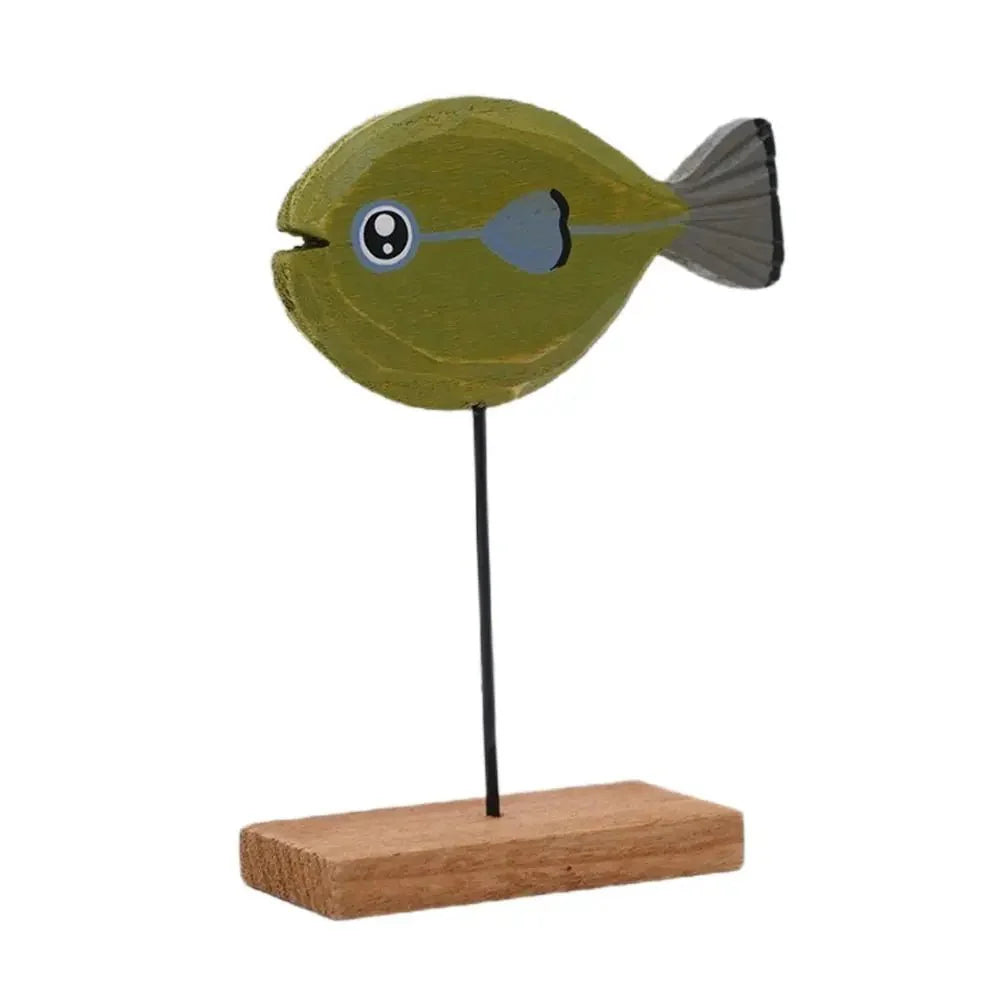 Colourful Abstract Wooden Fish Decoration for Home Style