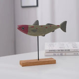 Colourful Abstract Wooden Fish Decoration for Home Style