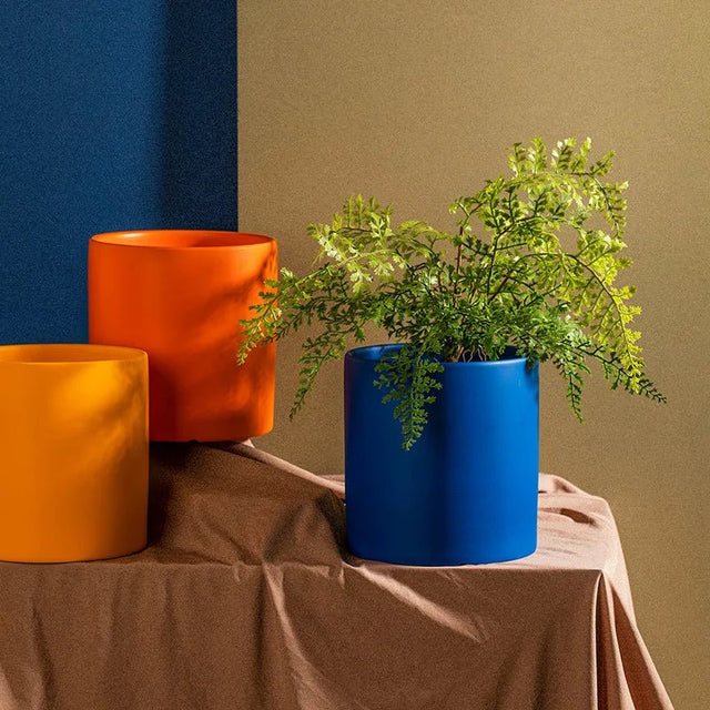 Colourful Ceramic Flower Pot with Drainage Modern Design