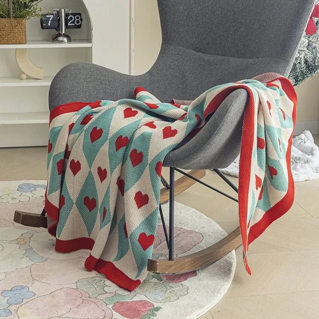 Comfortable & Cosy Hearts Sofa Blanket for Ultimate Relaxation