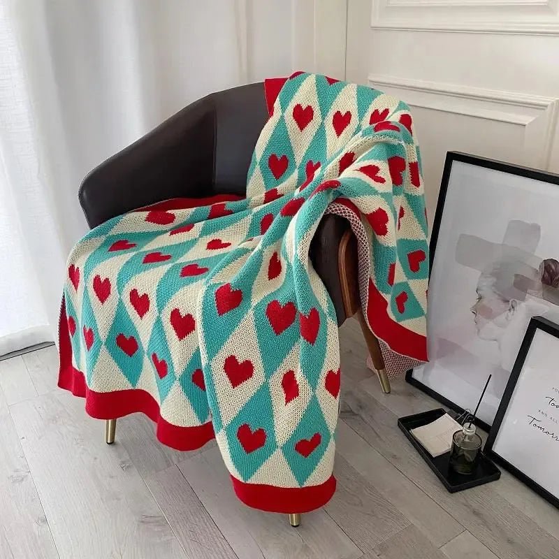 Comfortable & Cosy Hearts Sofa Blanket for Ultimate Relaxation