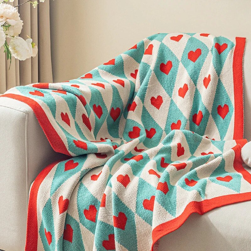 Comfortable & Cosy Hearts Sofa Blanket for Ultimate Relaxation
