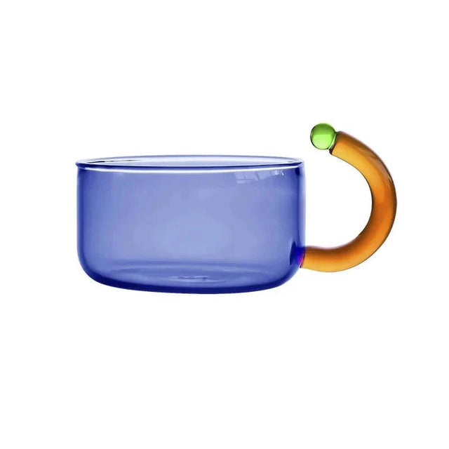 Contrasting Colour Glass Teapot Set - Stylish Heat-Resistant Design