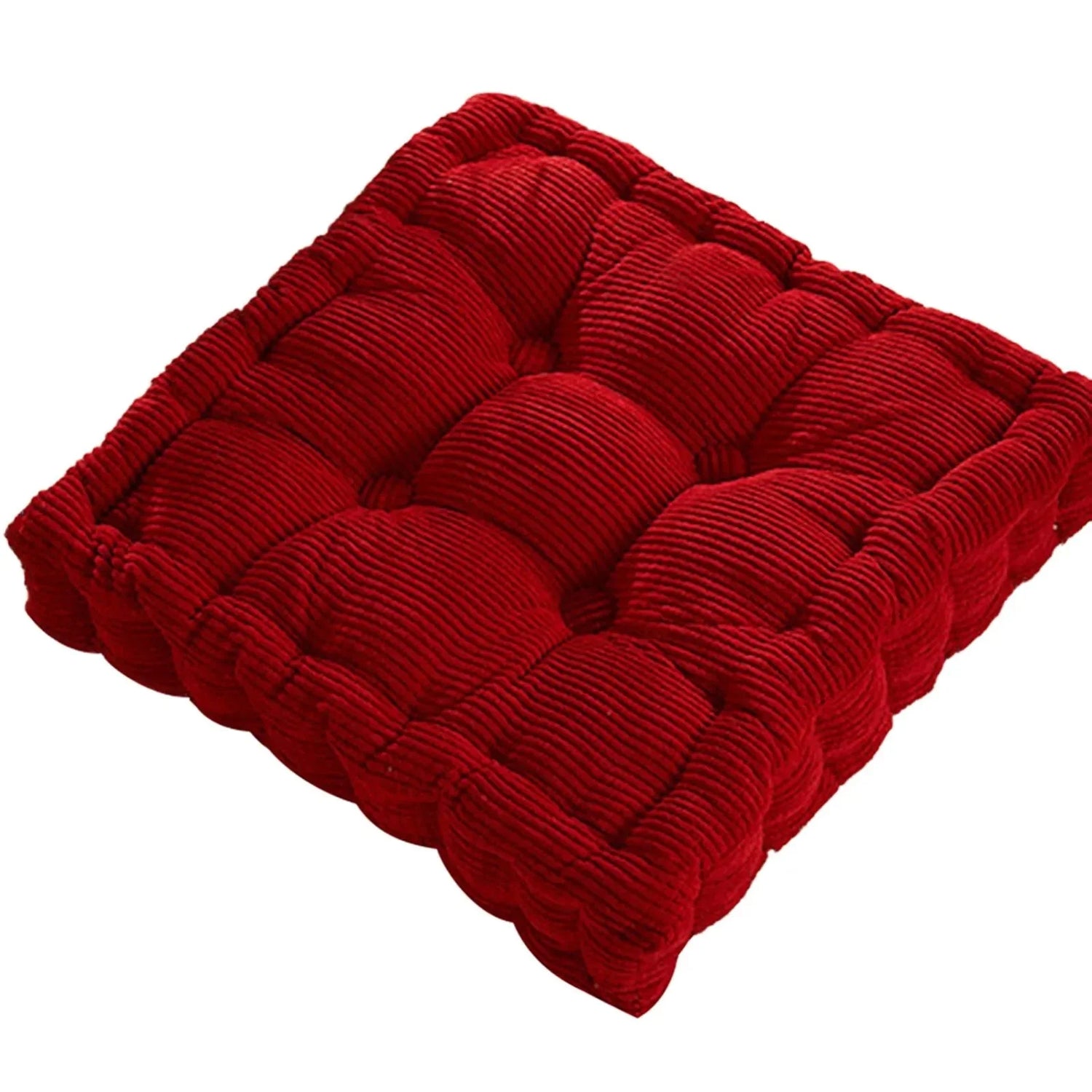 Corduroy Meditation Floor Cushion - Modern Cotton Seat 40x40cm