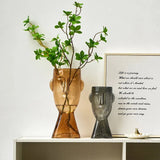 Creative Glass Head Shape Decorative Vase for Modern Decor