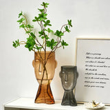 Creative Glass Head Shape Decorative Vase for Modern Decor