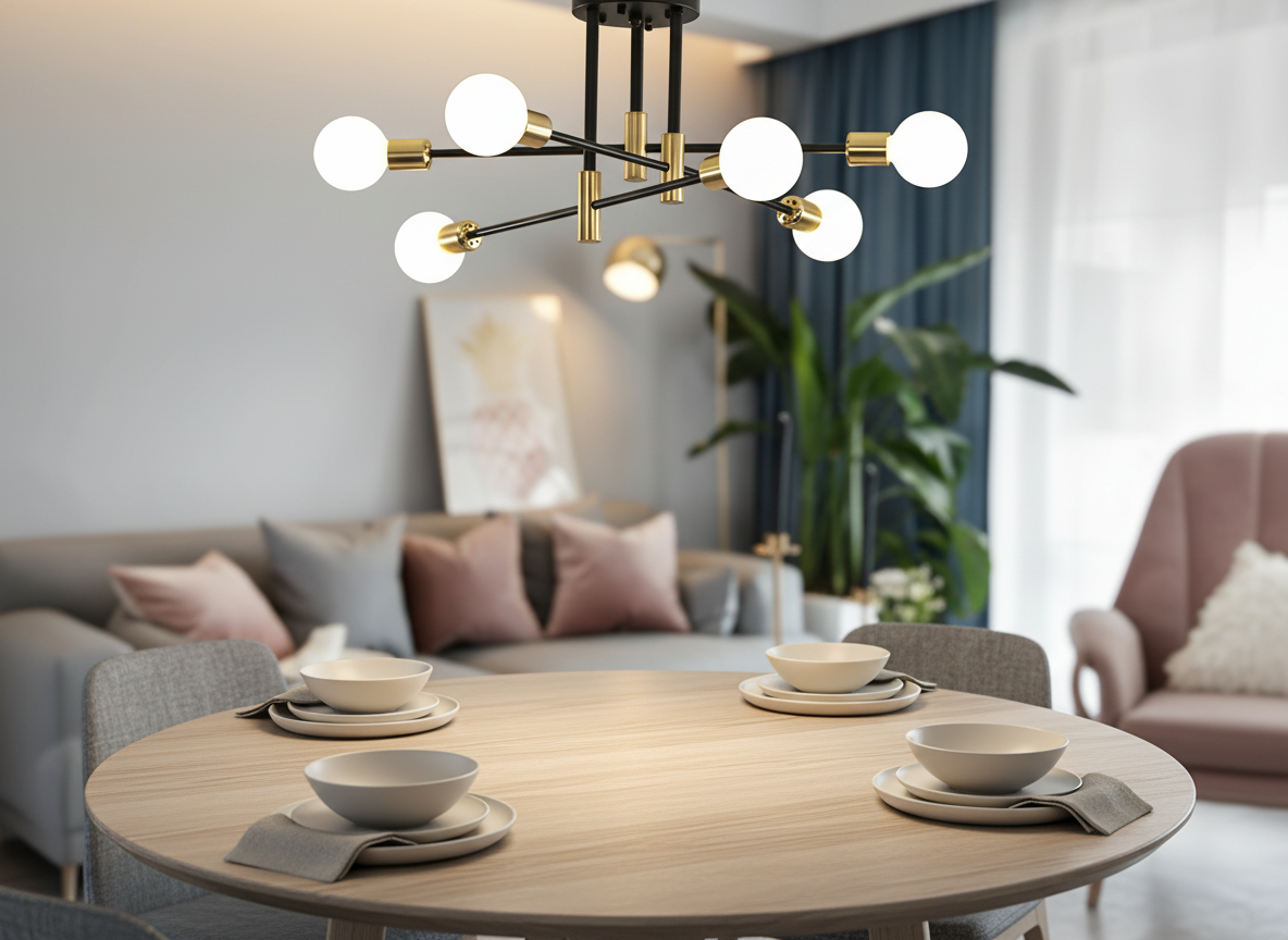 Creative LED Hanging Lamp – Vintage Antique Gold Chandelier for Living Room & Dining Room