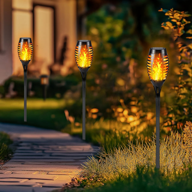 Solar Flickering Flame pathway Garden Lights