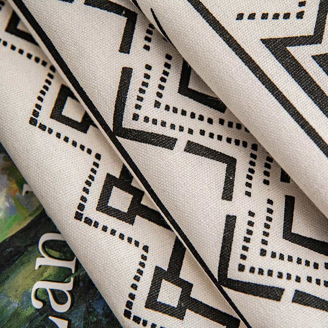 Geometric Tassel Curtain Semi Blackout Drapes in Cotton Blend