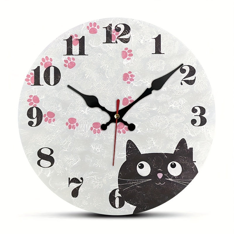 WhiskerWatch Adorable Silent Cat Wall Clock Stylish Decor