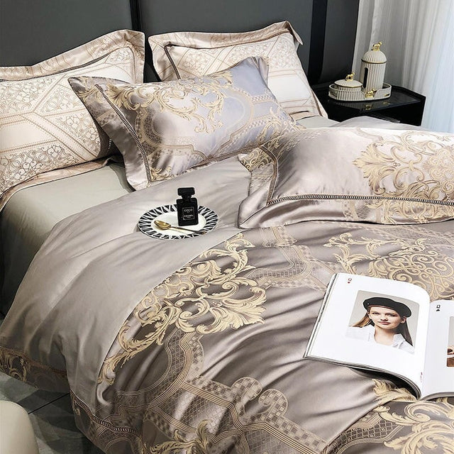 Damask Luxury Duvet Cover Set – 1000 TC Egyptian Cotton for Ultimate Comfort