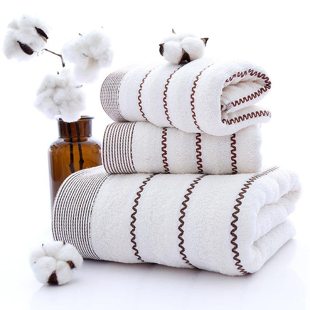 Ownkoti Striped Bath Towel Bathroom Towel Set-4