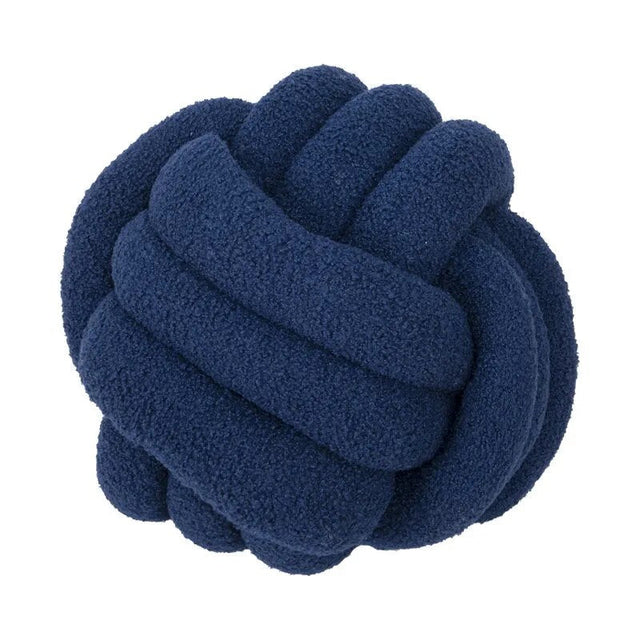 Decorative Knotted Teddy Ball Soft Cushion - 100% Wool, Round