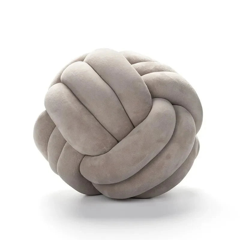 Decorative Knotted Suede Effect Ball Soft Cushion Pillow