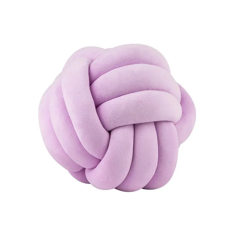 Decorative Knotted Suede Effect Ball Soft Cushion Pillow